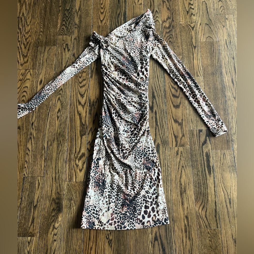 Cheeta print midi dress